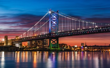 Fototapeta na wymiar Ben Franklin Bridge 