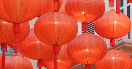 Chinese lantern decoration for Lunar new year at night