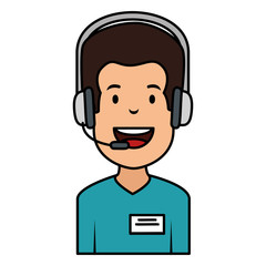 logistic agent with headset