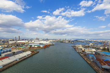 Naklejka premium 大阪 都市風景