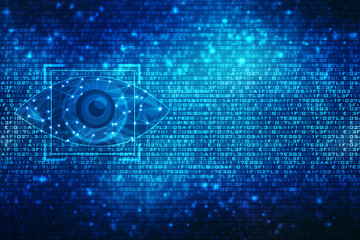 Biometric screening eye, Digital eye, Security concept, cyber security Concept