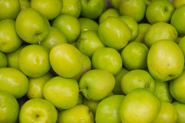 Fresh juicy Jujube or green monkey apple in the market.