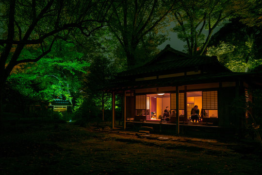 house at night