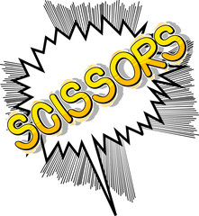 Scissors - Vector illustrated comic book style phrase.