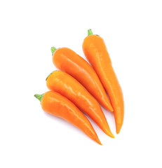 yellow chilli isolated on white background