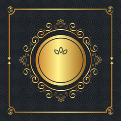 elegant circular golden frame