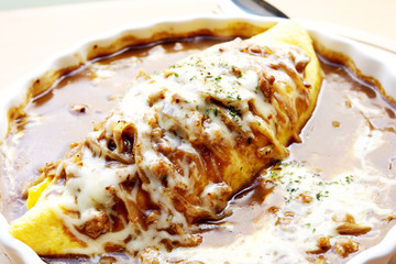 Curry Omelet rice Japan food