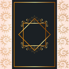 elegant square golden frame