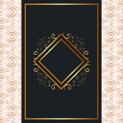 elegant rhombus golden frame