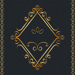 elegant rhombus golden frame
