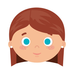 beautiful little girl head character