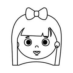 beautiful little girl head character