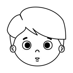 cute little boy head character
