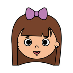 beautiful little girl head character