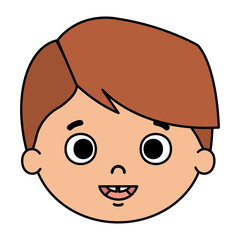 cute little boy head character