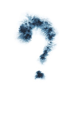 Fluffy question mark. Drawing watercolor on white background. Hand drawing. What is it?