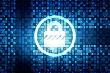 2d illustration Safety concept: Closed Padlock on digital background