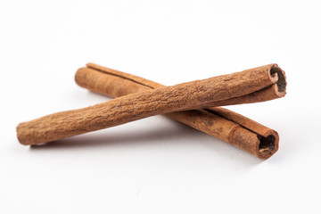 Cinnamon on white background isolated, ingredient