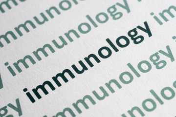Obraz premium word immunology printed on paper macro