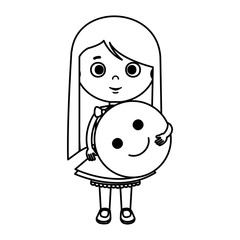 beautiful little girl with plastic balloon