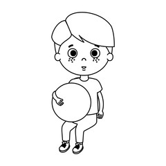 cute little boy with soccer balloon