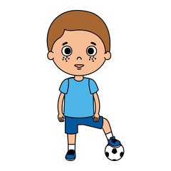 cute little boy with soccer balloon