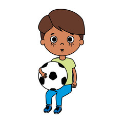 cute little boy with soccer balloon