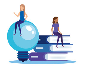 mini people with books