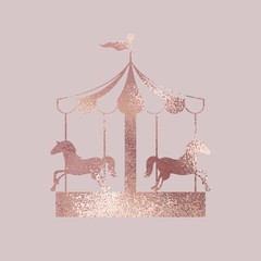 Carousel. Rose gold. Elegant vector illustration