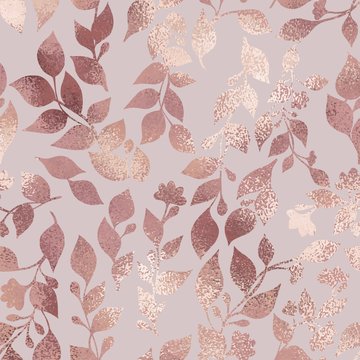 Rose gold. Elegant texture with a floral pattern