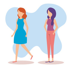 couple of girls avatars characters