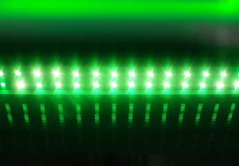 Horizontal green led line texture background