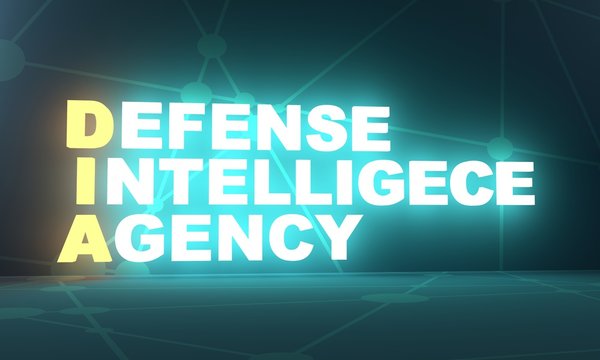 Acronym DIA - Defense Intelligence Agency. 3D rendering. USA administrative concept illustration
