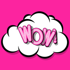 Cloud frame for wow expression, popart speech bubble.
