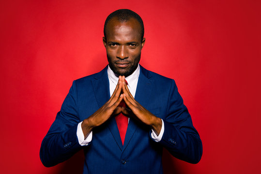 Portrait of content focused conentrated handsome authoritative m