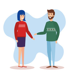 couple with december clothes