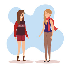 group of girls with december clothes