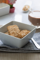 Whole grain wheat biscuits breakfast cereal