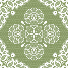 White floral lace seamless pattern
