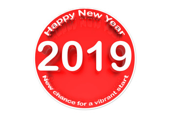 2019 3D,banner 2019,year 2019 white background.