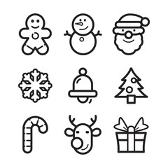 Christmas symbol set, vector