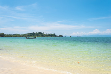 Fototapeta na wymiar The Buffalo Bay at the west side beach named Ao Khao Kwai on the island Ko Phayam