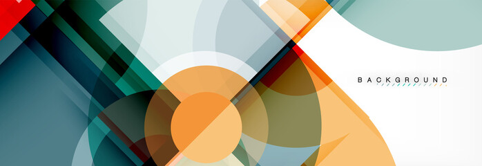 Abstract background - multicolored circles, trendy minimal geometric design