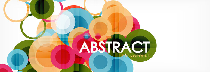 Abstract colorful geometric composition - multicolored circle background