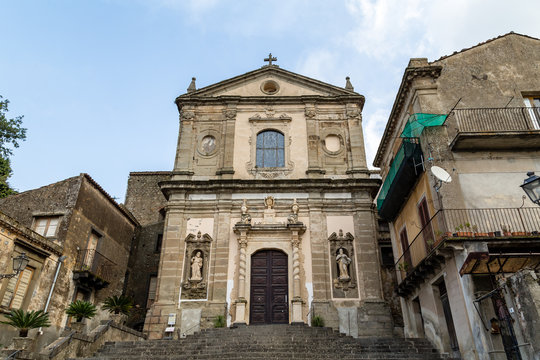 Basilica di Santa Maria della Catena in Castiglione di Sicilia, an old village not far from Taormina, Sicily, which in 2017 was voted one of the 5 most beautiful villages in Italy
