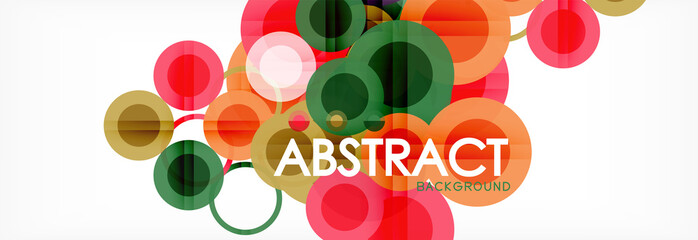 Abstract colorful geometric composition - multicolored circle background