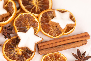 cinnamon stars with oranges for christmas