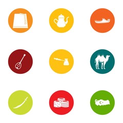 Turka icons set. Flat set of 9 turka vector icons for web isolated on white background