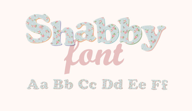 Vecteur Stock Latin alphabet, font with shabby chic pattern | Adobe Stock