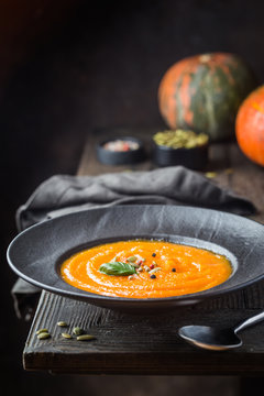 Pumpkin and carrot soup.